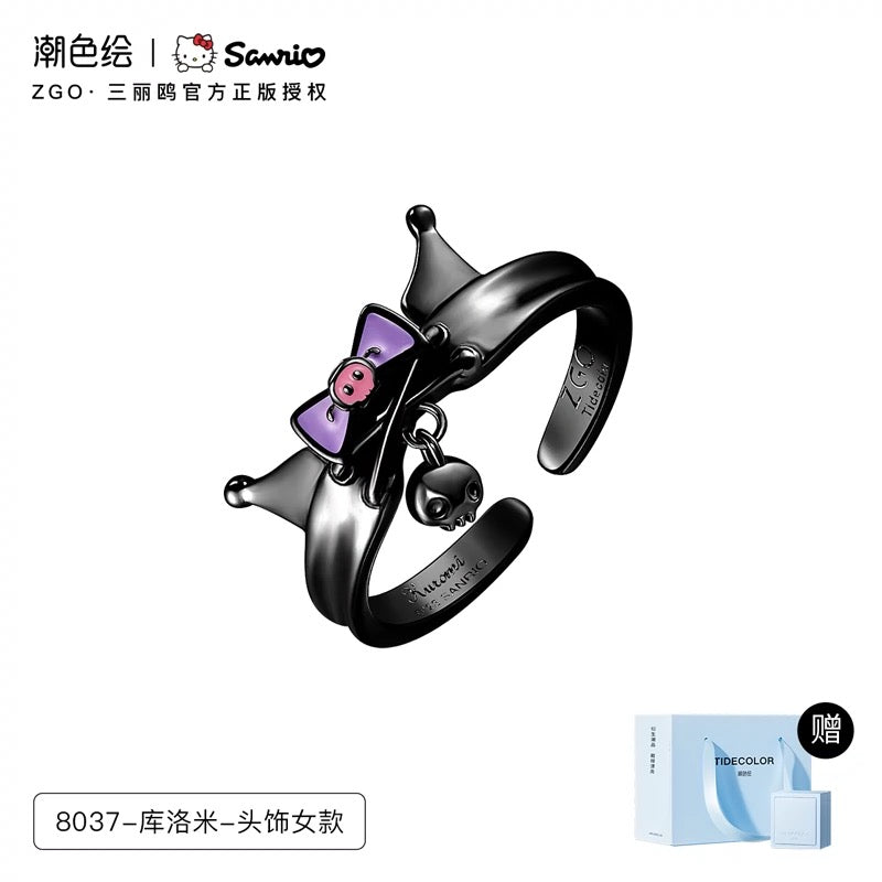 Sanrio x ZGO | Kuromi Couple Ring Girl & Boy Size 3 Style | Kawaii Accessories Ring with Ring Box KawaiiGiftLand