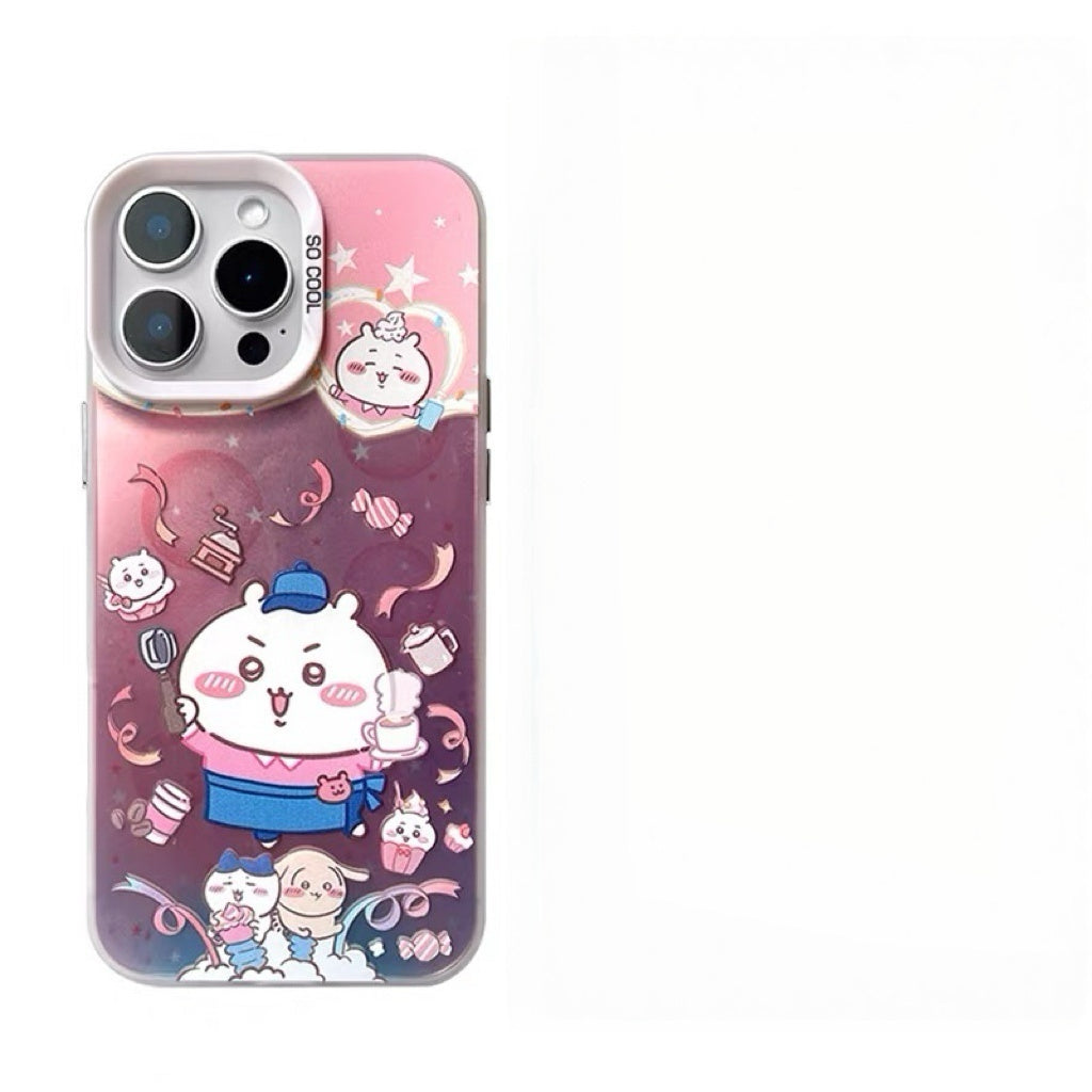 Japanese Cartoon ChiiKawa Cafe Waiter Laser Case | ChiiKawa Hachiware Usagi Momonga - iPhone Case 11 12 13 14 15 16 16e 17 17e 18 Pro Promax
