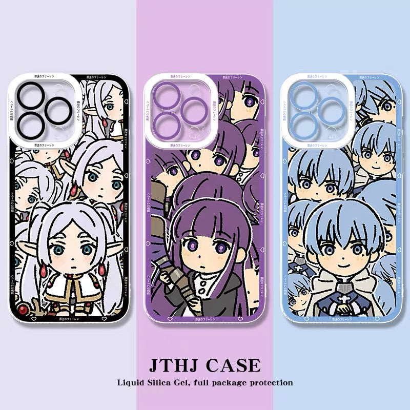 Japanese Anime FRIEREN Cute Drawing Full Screen Style | Frieren Himmel Fern Stark 4 Styles - iPhone Case PLUS SE2 XS XR X 11 12 13 14 15 16 16e 17 17e Pro Promax 12mini 13mini