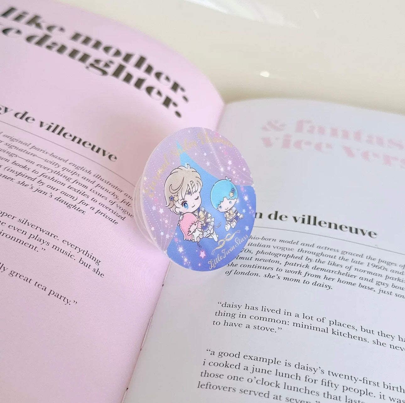 Japanese Cartoon Phone Stand | Laser Sailor Girl X Little Twin Stars Pochacco KawaiiGiftLand