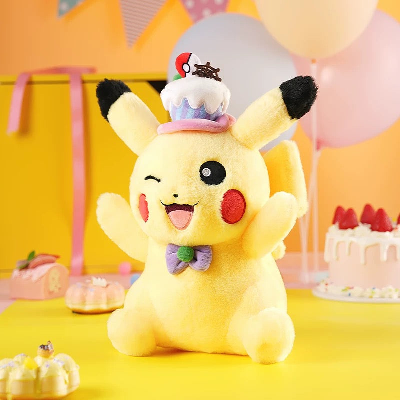 Japan Cartoon Pokemon Happy Party Plush Doll | Pikachu - Mascot Felt Plush Doll  Kawaii Decoration