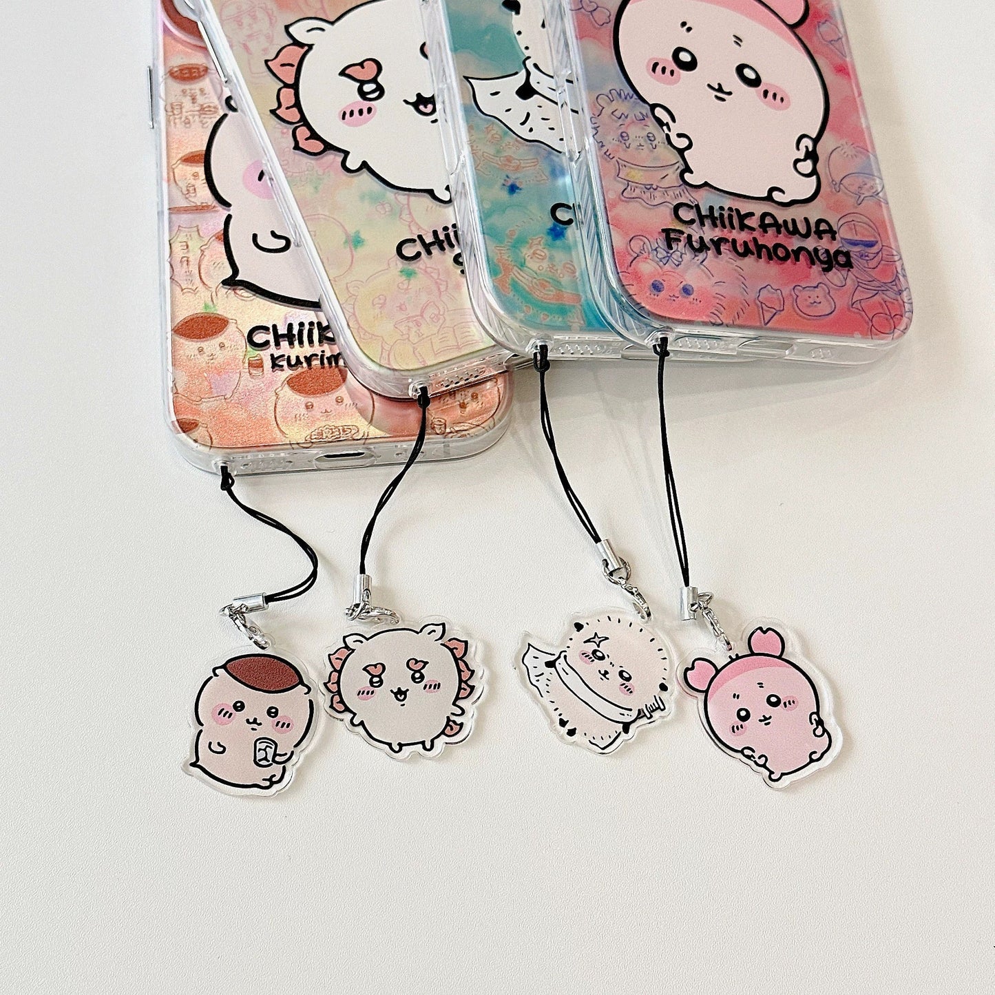 Japanese Cartoon iPhone Case with Strap | Laser Kurimanju Rakko Shisa Furuhonya - iPhone CasePhone Case 7 8 PLUS SE2 XS XR X 11 12 13 14 15 Pro Promax 12mini 13mini KawaiiGiftLand
