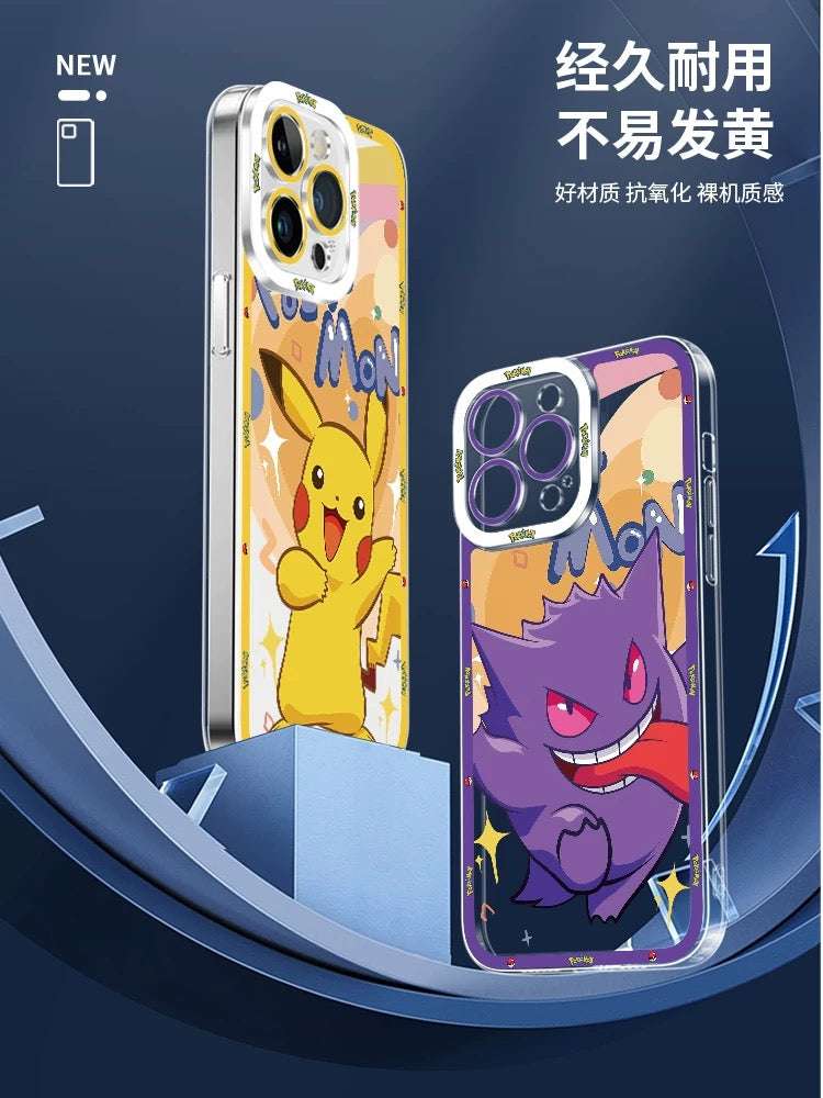 Japan Cartoon Pokemon Happy Party Verison | Gengar - iPhone Case 6 7 8 PLUS SE2 XS XR X 11 12 13 14 15 16 16e Pro Promax 12mini 13mini