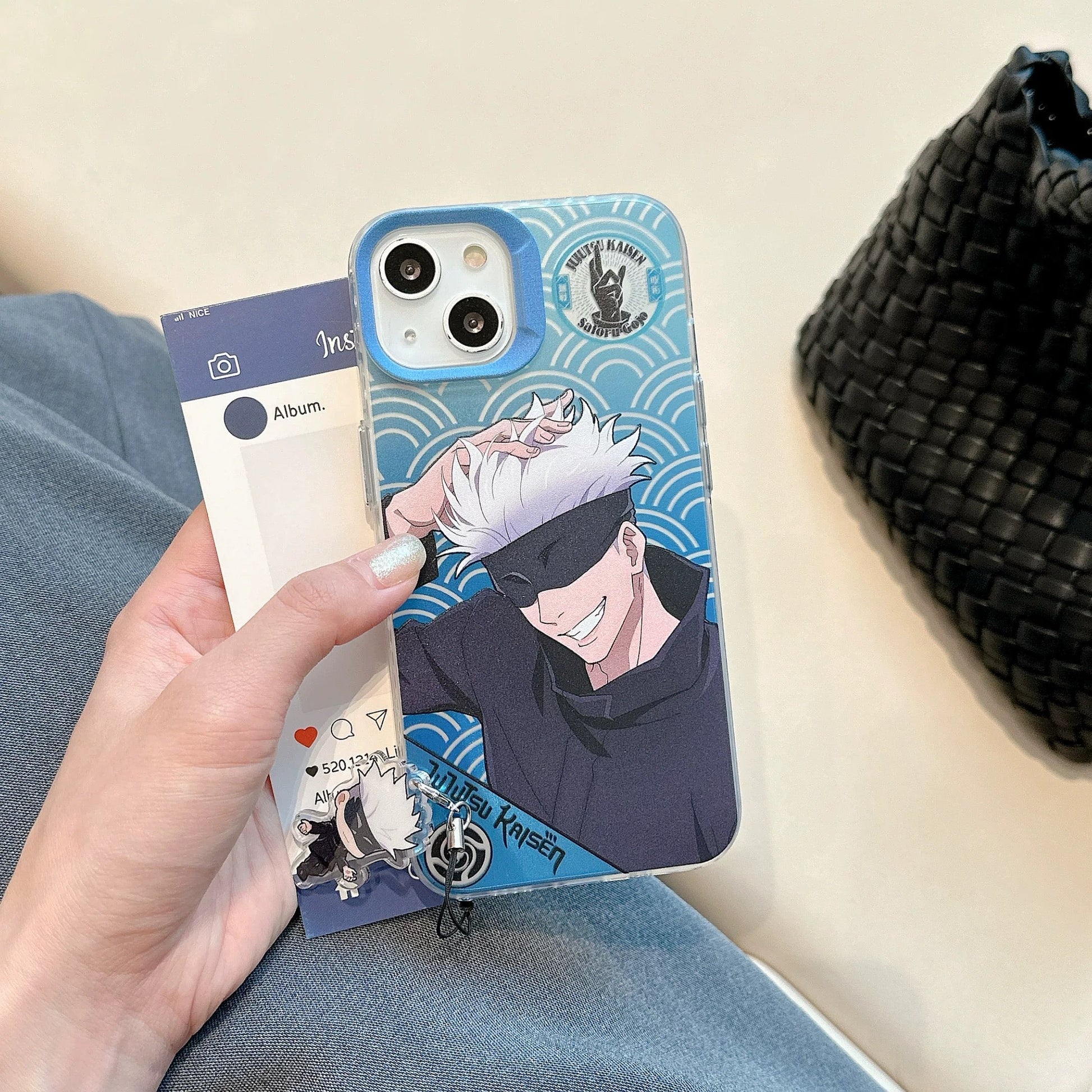 Japanese Anime Jujutsu Kaisen Phone Case with Strap | Satoru Yuji Megumi Nanami Kugisaki Nobara - iPhone Case 7 8 PLUS SE2 XS XR X 11 12 13 14 15 16 Pro Promax 12mini 13mini KawaiiGiftLand