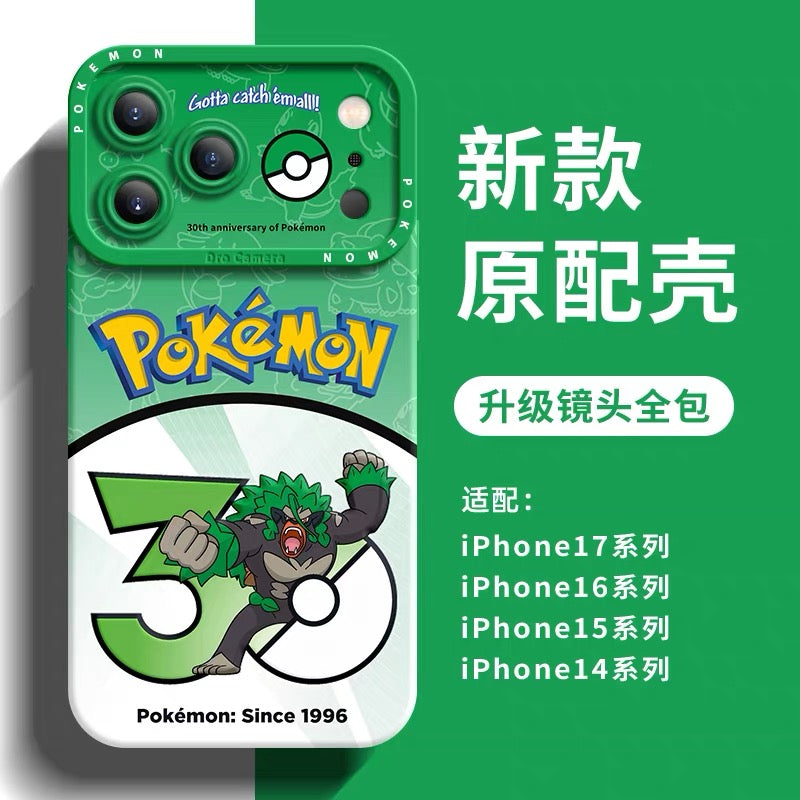 Japanese Cartoon Pokemon Silicone Case Pokemon 30 Anniversary Version Part26 | Rillaboom Cinderace Inteleon Toxtricity Sirfetch'd Hatterene Dragapult Duraludon 8 Styles - iPhone Case PLUS SE2 XS XR X 11 12 13 14 15 16 16e 17 17e Pro Promax 12mini 13mini
