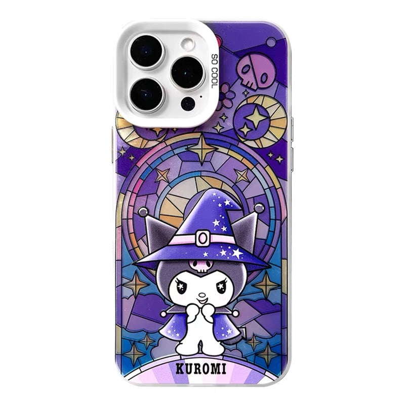 Japanese Cartoon Sanrio Magic Witch Laser Case | Hello Kitty My Melody Kuromi Cinnamoroll Pompompurin Hangydon Bad Badtz Maru 7 Styles - Phone Case Samsung Galaxy S26 S25 S24 S23 S22 S21 FE Ultra Edge