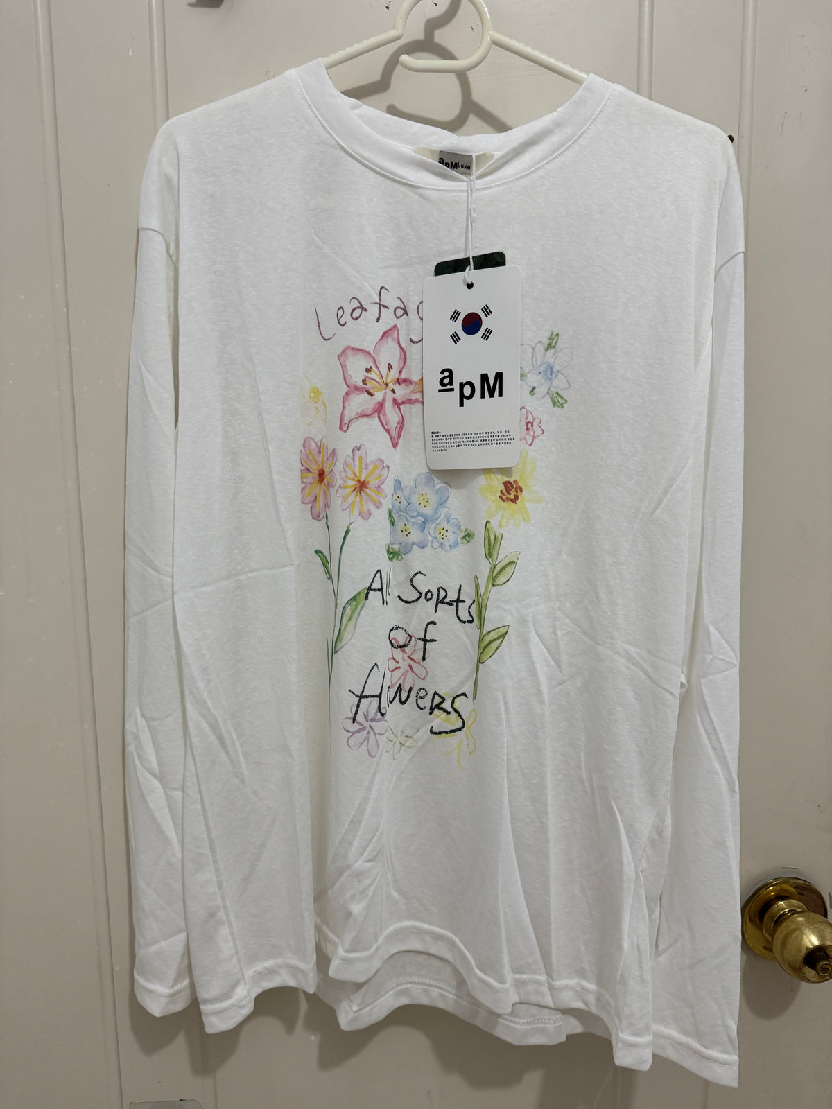 韓国ファッション ガーデンスタイル 長袖日焼け止めTシャツシリーズ | 花と葉 - カワイイファッションアイテム