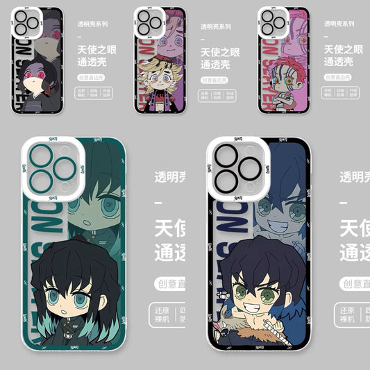 Japanese Anime Kimetsu no Yaiba Demon Slayer Cute Style | Kibutsuji Muzan Douma Akaza Hakuji Tokito Muichiro Inosuke - Phone Case Samsung Galaxy S26 S25 S24 S23 S22 S21 FE Ultra