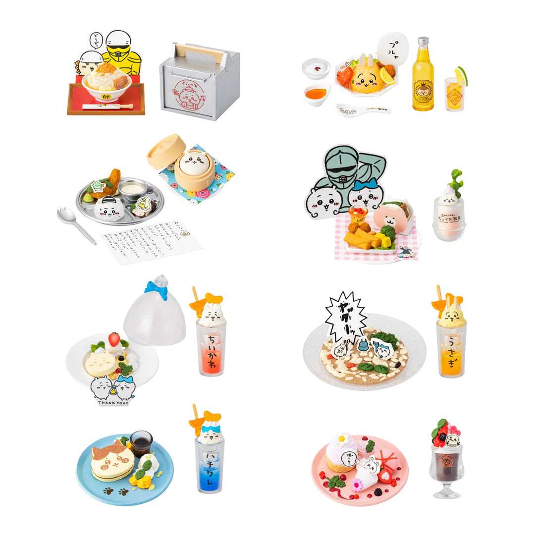 Japan Chiikawa Miniature Serise | Chiikawa Chinese Restaurant Mini Figure Collection (8 types) 8Pack BOX - Kawaii Miniature World Doll Room