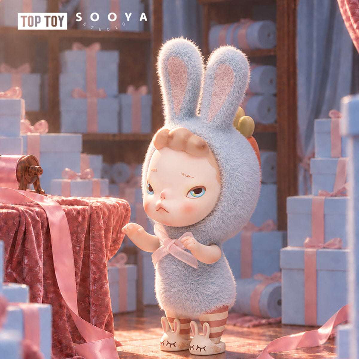 SooyaStudio Overture 2.0 blue bunny hood figure with birthday gifts