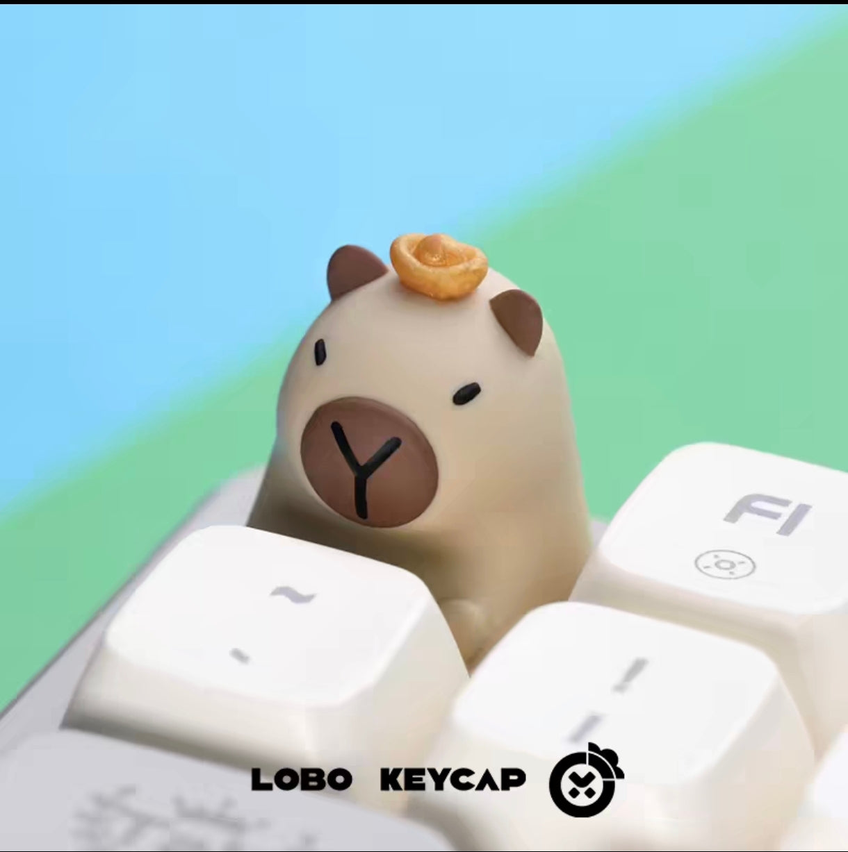 Lobo Cute Capybara Artisan Keycaps – Hand-Cast Resin Kawaii Mechanical Keyboard Accessories & Desk Decor