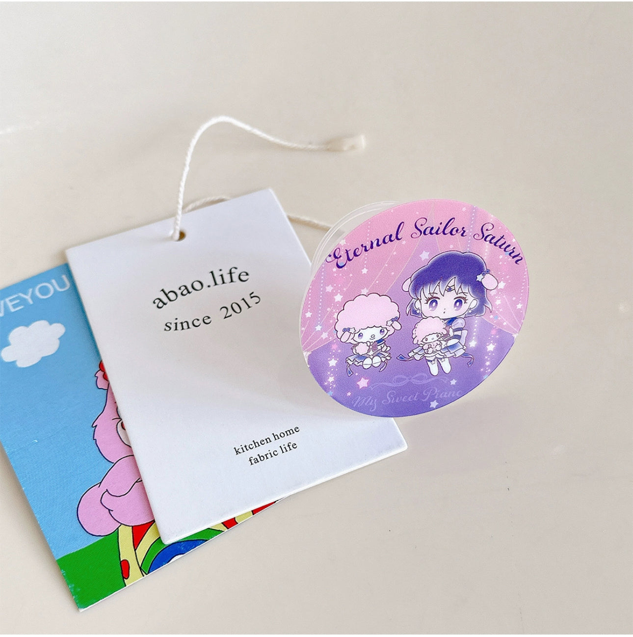 Japanese Cartoon Phone Stand | Laser Sailor Girl X My Melody Piano Marron Cream