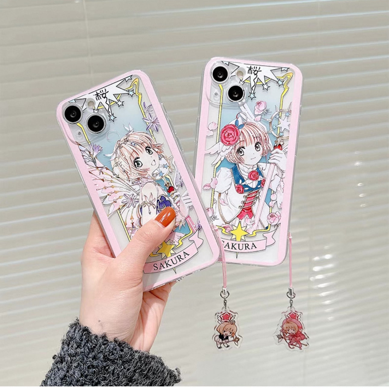 CardCaptorSakura Card Version Part 3 | Purple Flower & Rose - iPhone Case 6 7 8 PLUS SE2 XS XR X 11 12 13 14 15 16 Pro Promax 12mini 13mini KawaiiGiftLand