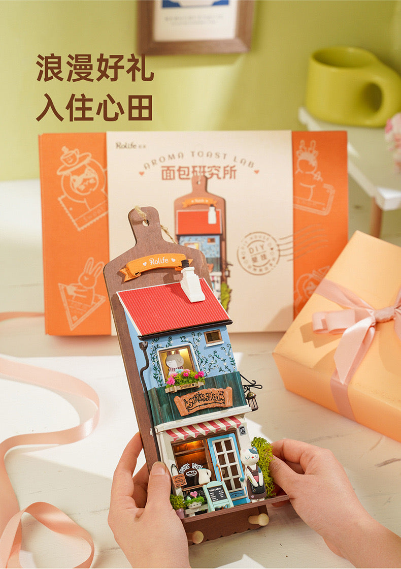 Craft Kits Wooden Hook Key Hanger | Animal Store - DIY Handmade Mini World Miniature Gift with LED Light Room Decoration