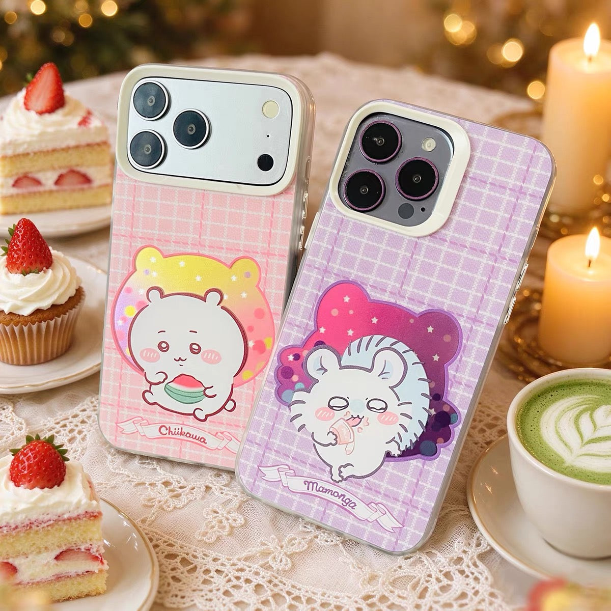Japanese Cartoon ChiiKawa Daily with Icon Laser Case | Chiikawa Hachiware Usagi Momonga 4 Styles - iPhone Case 11 12 13 14 15 16 16e 17 17e 18 Pro Promax