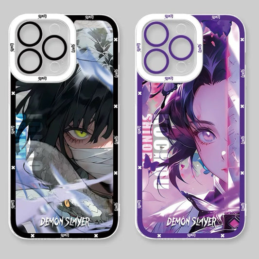 Japanese Anime Kimetsu no Yaiba Demon Slayer Half Battle Soul Style | Iguro Obanai Kocho Shinobu - iPhone Case PLUS SE2 XS XR X 11 12 13 14 15 16 16e 17 17e Pro Promax 12mini 13mini