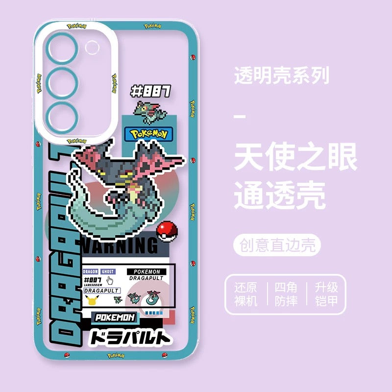 Japan Cartoon Pokemon Game Pixel Version | Tyranitar Pupitar Dragapult Arceus Lucario Rayquaza Ash Greninja Armarouge - Phone Case Samsung Galaxy S26 S25 S24 S23 S22 S21 FE Ultra Edge