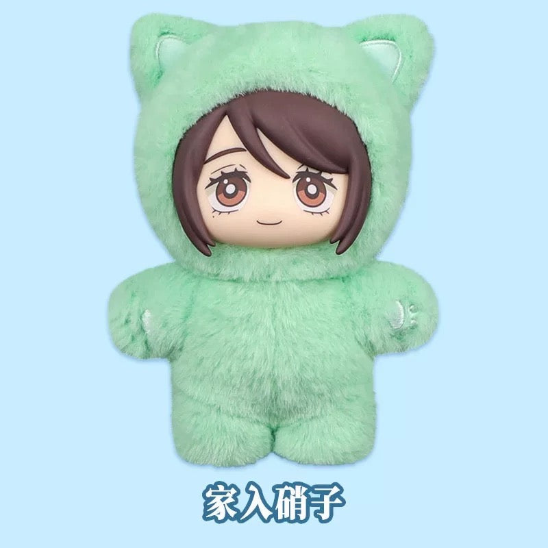 Eaki X Jujutsu Kaisen Part 1 Series Limited Edition | Cat Ear Plushie Satoru Geto Suguru Nanami Ieiri Shoko Fushiguro Toji Haibara Yu - Vinyl Face Plush Doll Figure Keychain Collectable Toys Mystery Blind Box