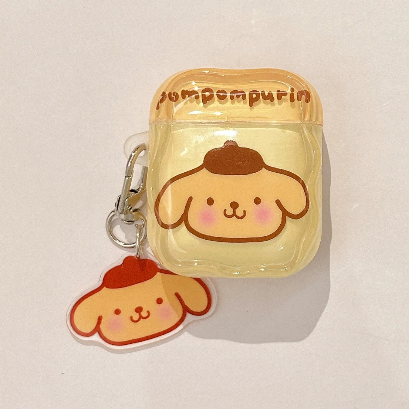 Japanese Cartoon Candy Colour Hello Kitty My Melody Kuromi Pompompurin Pochacco Red Pink Purple Yellow Blue with Keychain - AirPods AirPodsPro AirPods3 AirPods4 Case KawaiiGiftLand