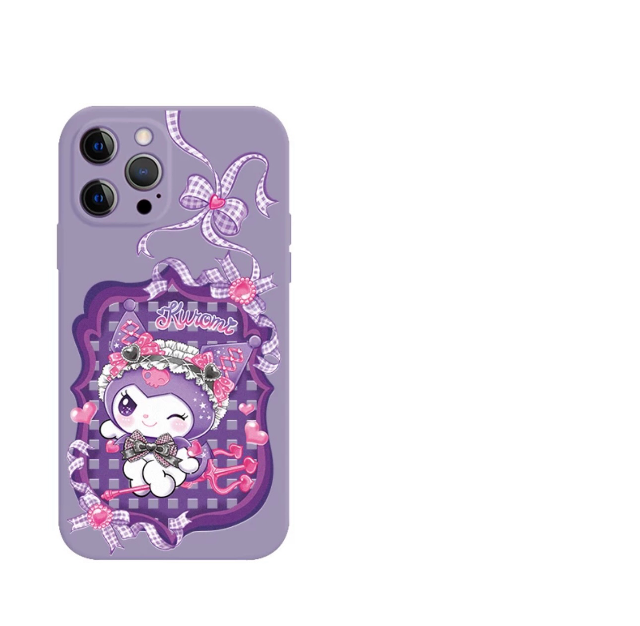 Japanese Cartoon Sanrio Sweet Angel | Kuromi Devil Laser Colour Clear - iPhone Case 11 12 13 14 15 16 Pro Promax KawaiiGiftLand