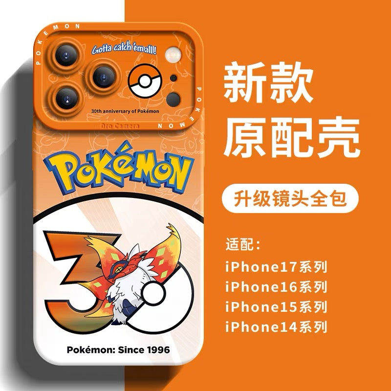 Japanese Cartoon Pokemon Silicone Case Pokemon 30 Anniversary Version Part30 | Morpeko Falinks Walking Wake Dracovish Slither Wing Gouging Fire Raging Bolt Iron Treads Iron Moth 9 Styles - Phone Case Samsung Galaxy S26 S25 S24 S23 FE Ultra Edge