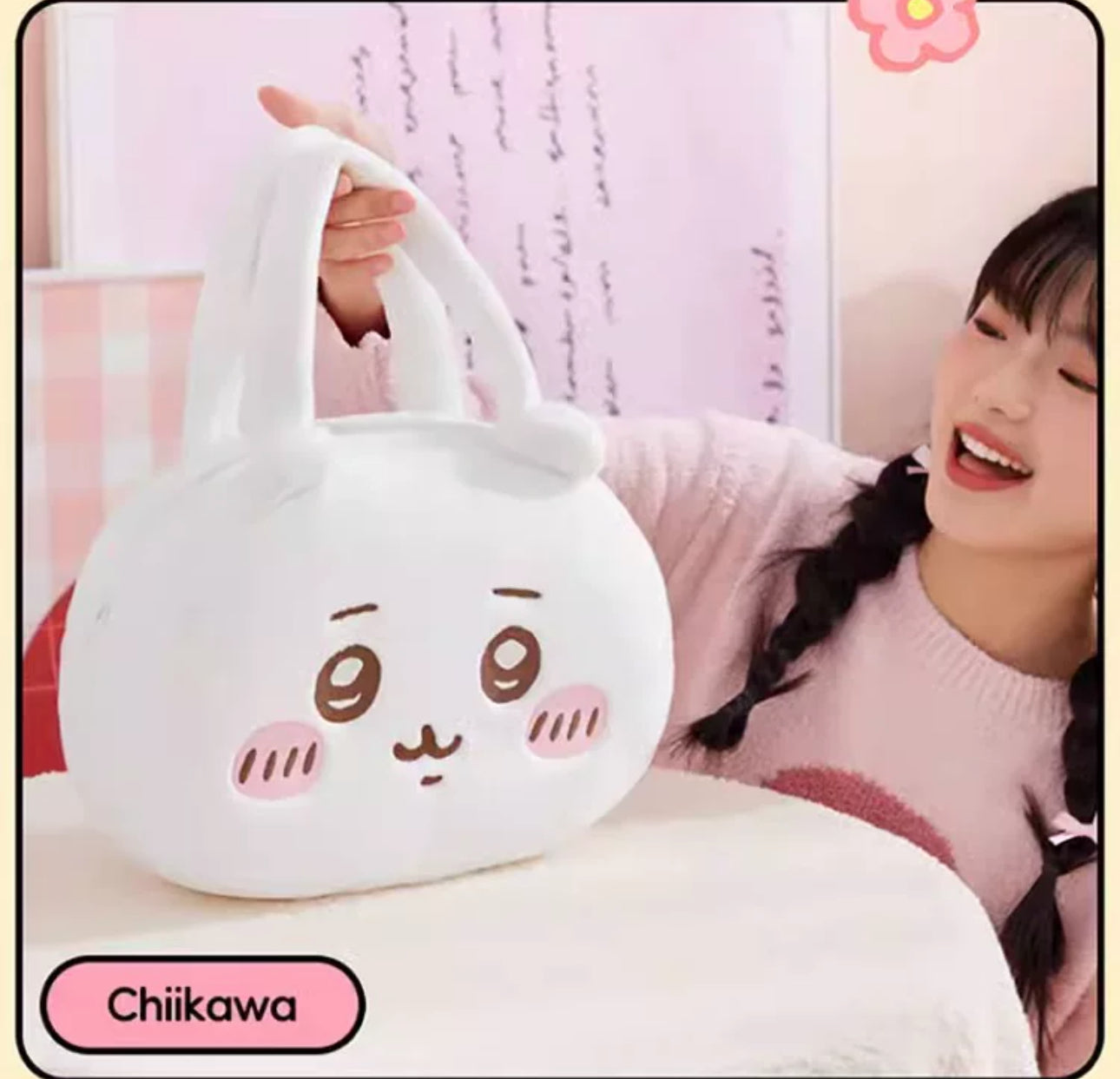 ChiiKawa X Miniso | ChiiKawa Hachiware Usagi Big Head Plush Bag - Kawaii items Room Decoration KawaiiGiftLand