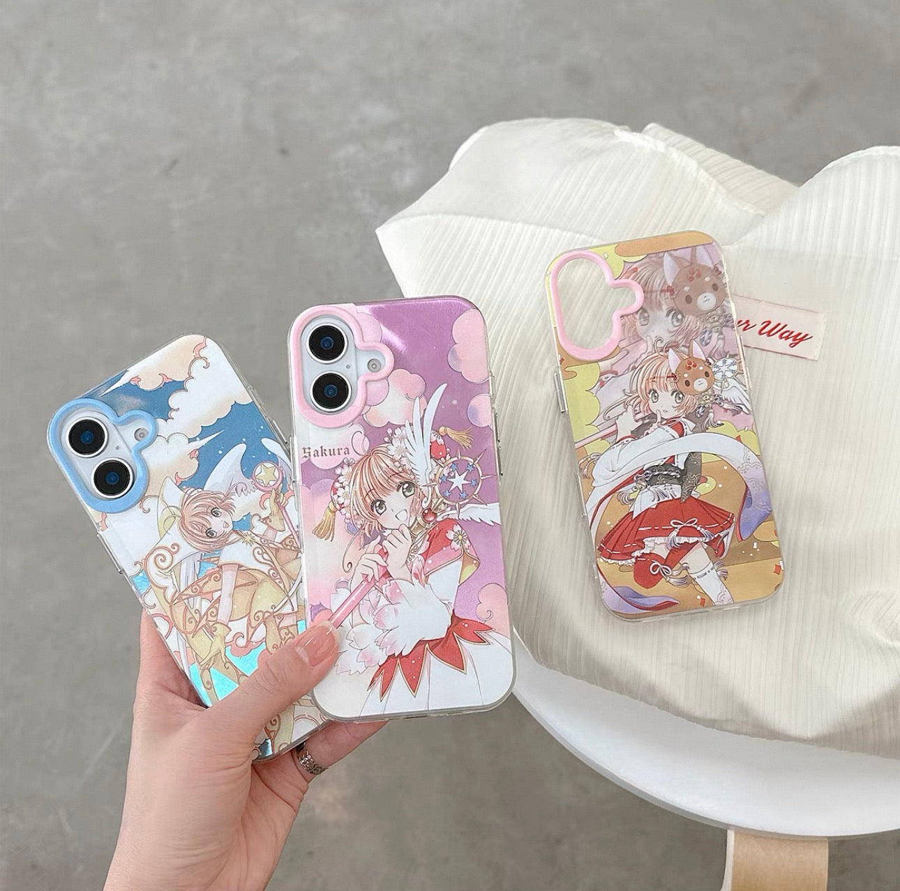 CardCaptorSakura Retro Comic Laser Case | Part 1 Dancing with Magic Wand - iPhone Case PLUS SE2 XS XR X 11 12 13 14 15 16 16e 17 17e Pro Promax 12mini 13mini