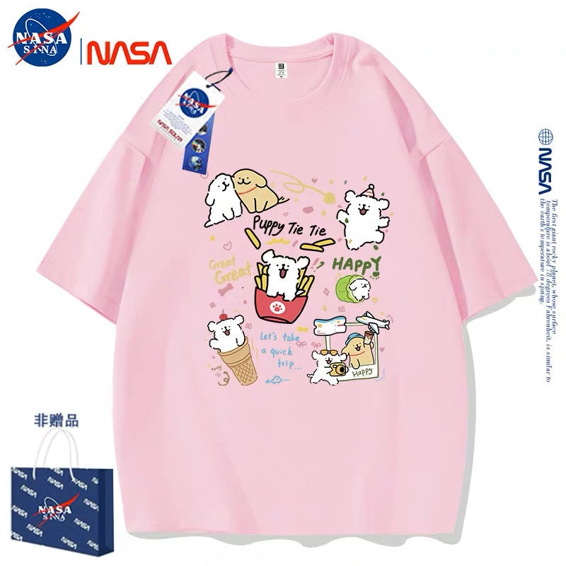 Cute Cartoon Doggie Maltese Puppy Style T-Shirt Series | Happy Puppy Tie Tie Part1 - Kawaii Fashion Items for Child & Adult