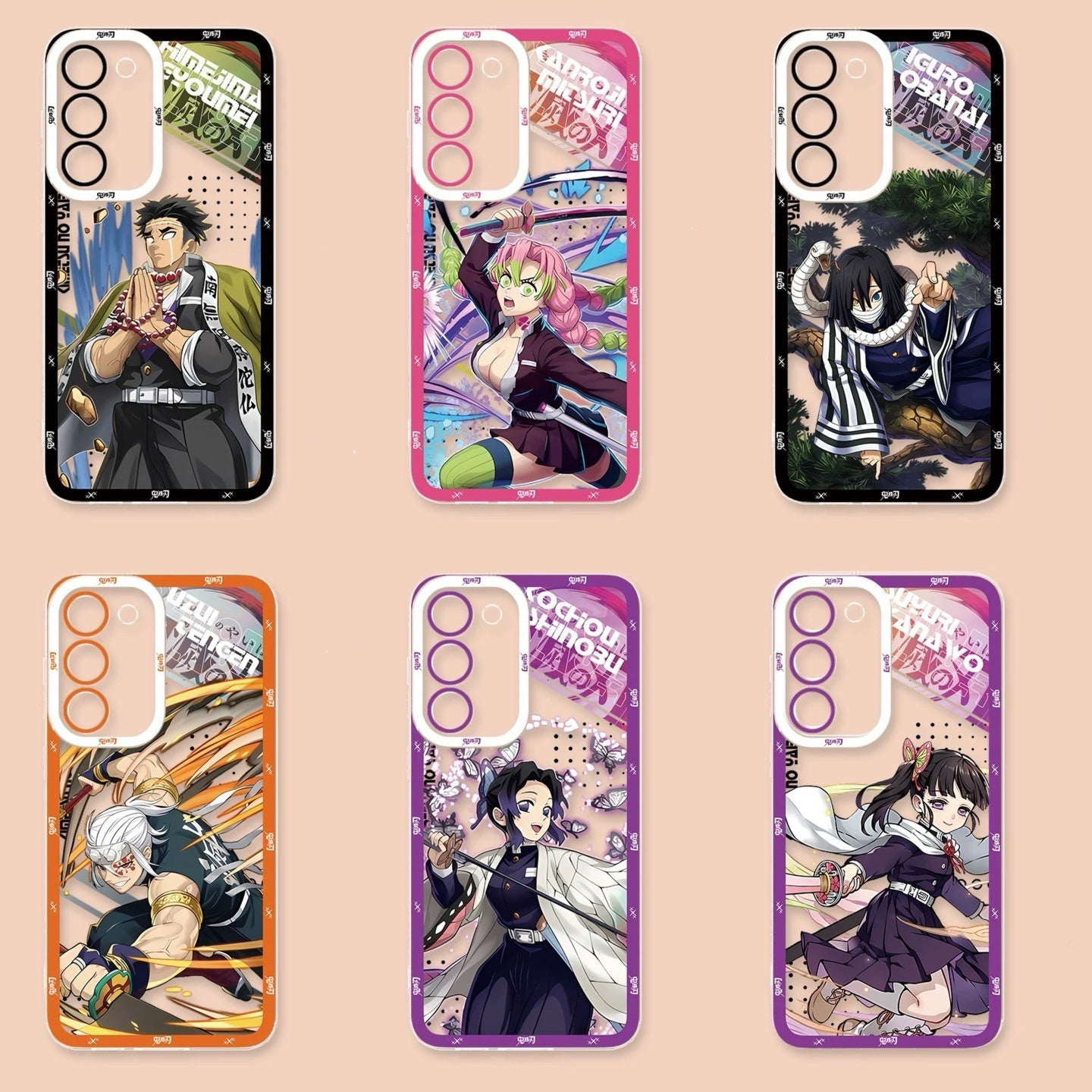 Japanese Anime Kimetsu no Yaiba Demon Slayer Anime Fighting Style Version 2 | Gyoumei Mitsuri Obanai Uzui Tengen Shinobu Kanao - Phone Case Samsung Galaxy S26 S25 S24 S23 S22 S21 FE Ultra Edge
