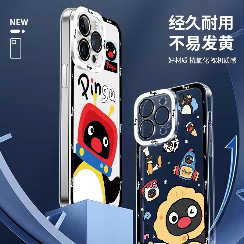 เคสไอโฟนลายการ์ตูนเพนกวินสุดน่ารัก Pingu & Friends 8 สไตล์ สำหรับ iPhone SE2 XS XR X 11 12 13 14 15 16 16e 17 17e Pro Promax 12mini 13mini