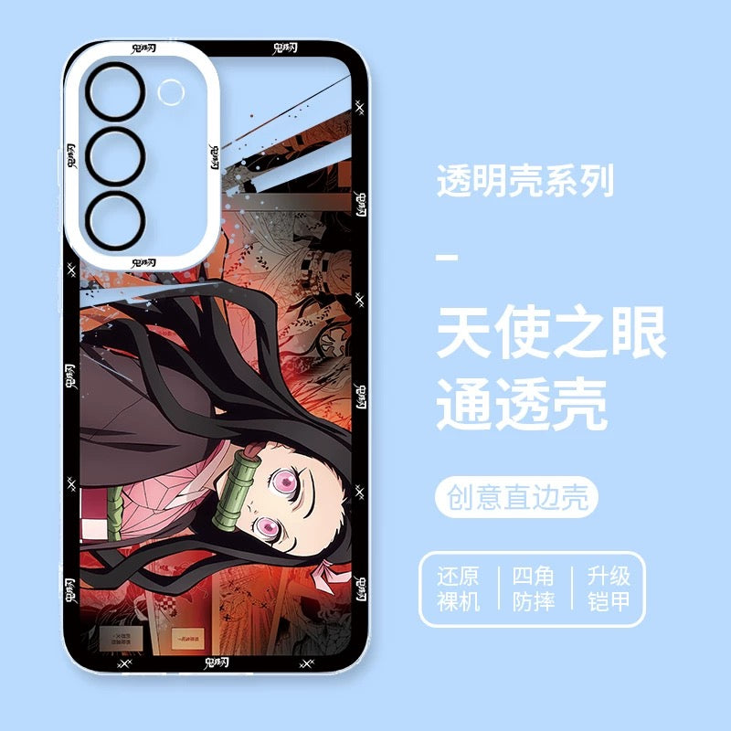 Japanese Anime Kimetsu no Yaiba Demon Slayer Horizontal Version | Kokushibou Tsugikuni Michikatsu Douma Gyoumei Sanemi Kanao Rengoku Uzui Nezuko - Phone Case Samsung Galaxy S26 S25 S24 S23 S22 S21 FE Ultra Edge