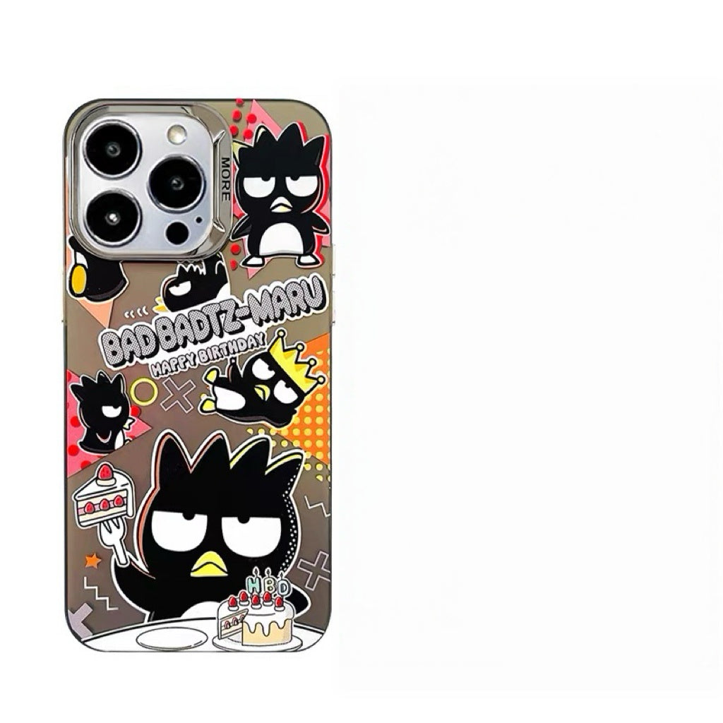 Japanese Cartoon Bad Badtz Maru XO Laser Case | Happy Birthday Version - Phone Case Samsung Galaxy S26 S25 S24 S23 S22 S21 FE Ultra Edge