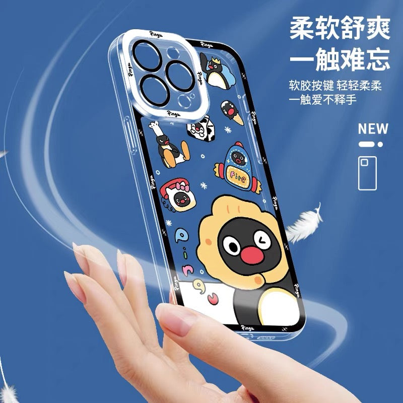 เคสไอโฟนลายการ์ตูนเพนกวินสุดน่ารัก Pingu & Friends 8 สไตล์ สำหรับ iPhone SE2 XS XR X 11 12 13 14 15 16 16e 17 17e Pro Promax 12mini 13mini