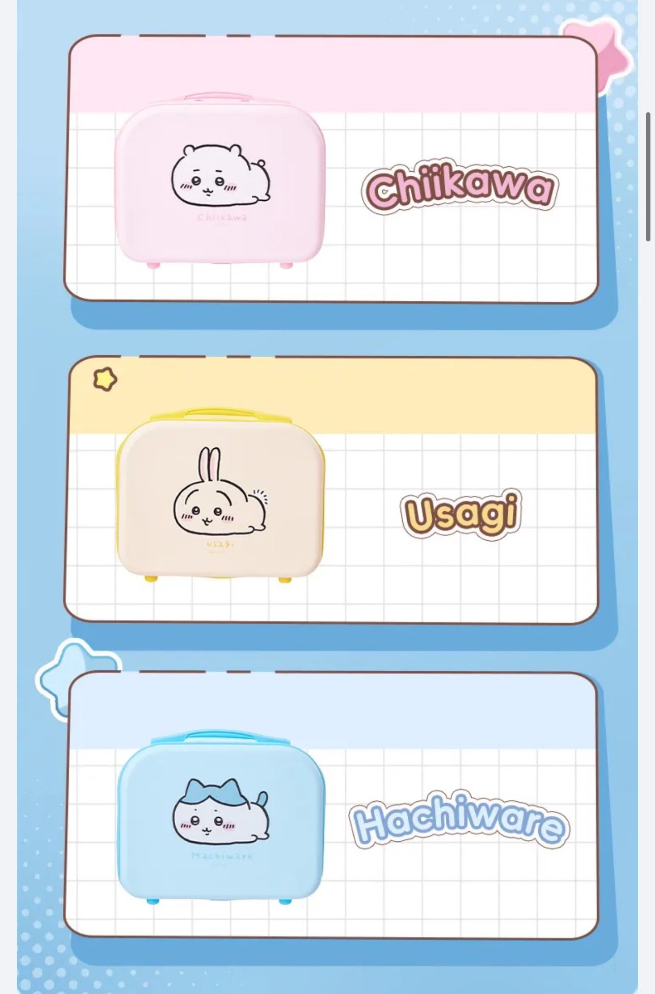 ChiiKawa X Miniso | ChiiKawa Hachiware Usagi Mini Suitcase - Kawaii Item Decoration KawaiiGiftLand