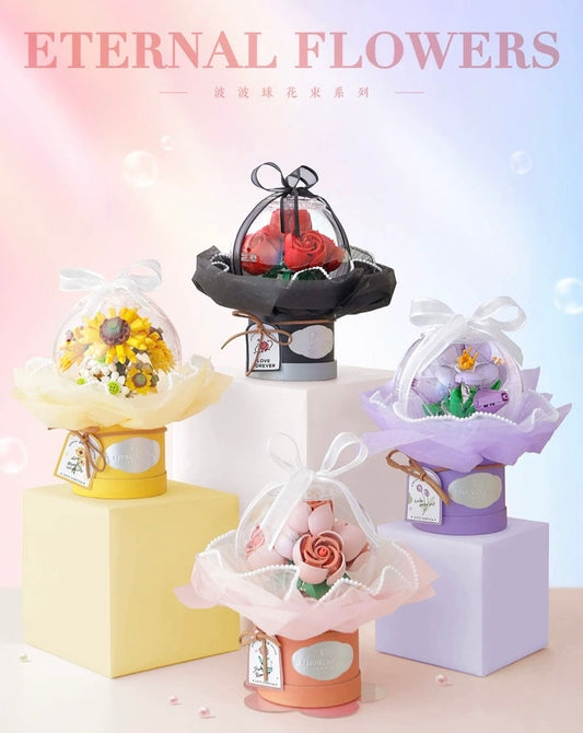 Loz Building Block Eternal Flowers Set | Rose SunFlower - with LED Lights Valentine Wedding Gift DIY Handmade Gift