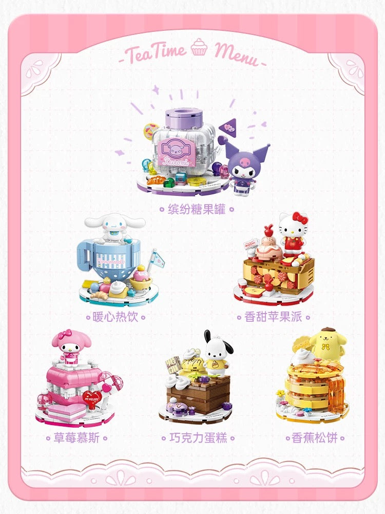 Sanrio Yummy Food Party | Hello Kitty My Melody Kuromi Cinnamoroll Pompompurin Pochacco -  Building Blocks Toy Collections
