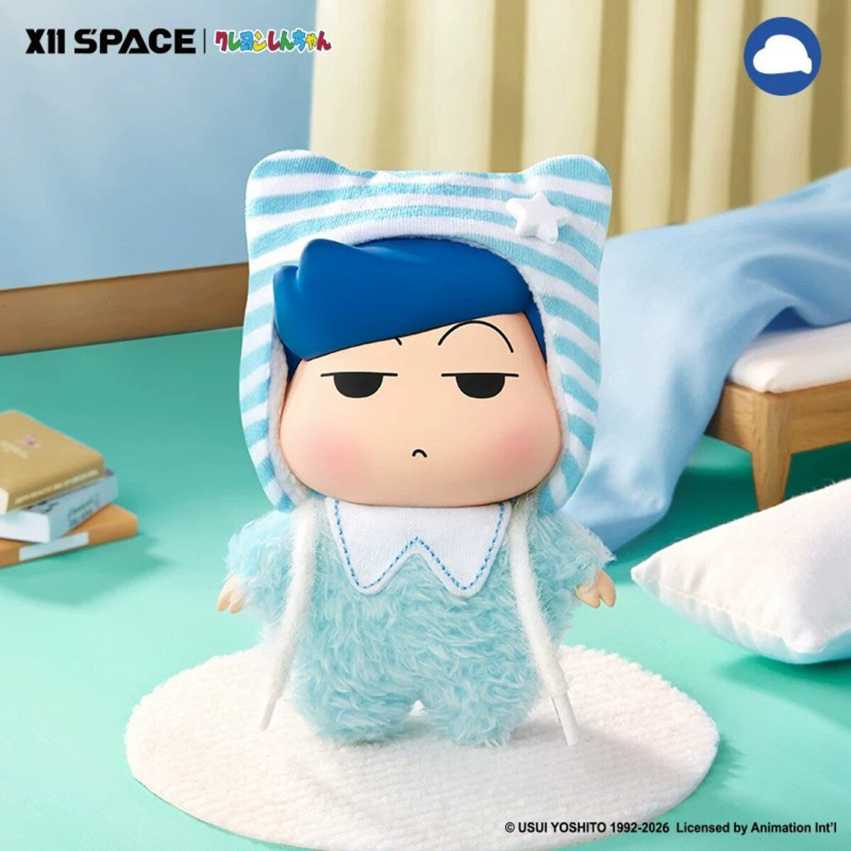 Sleepy Kazama MINI plush figure in blue striped pajamas