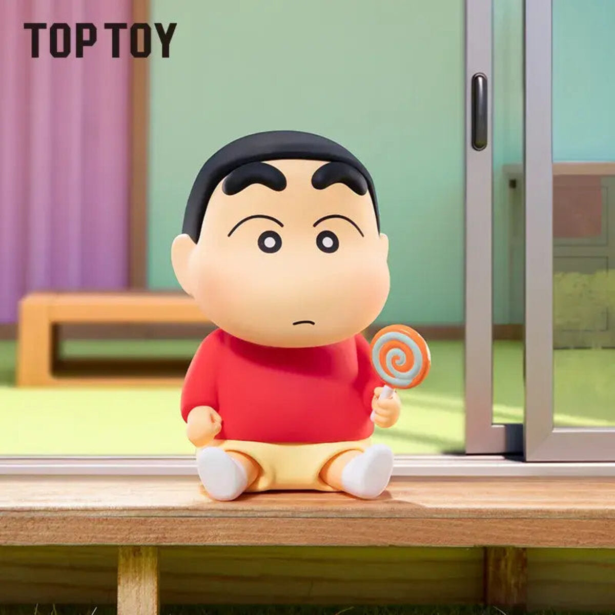Crayon Shin-chan Retro Daily Life figure - Shin-chan with candy lollipop