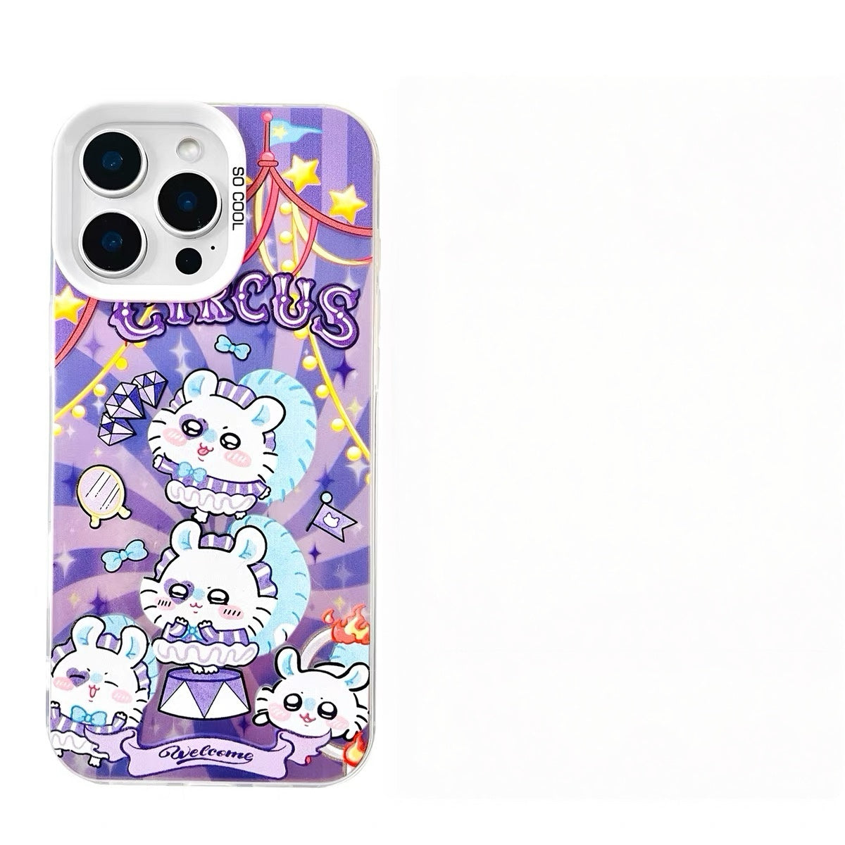 Japanese Cartoon ChiiKawa Circus Laser Case | ChiiKawa Hachiware Usagi Momonga - iPhone Case 11 12 13 14 15 16 16e 17 17e 18 Pro Promax