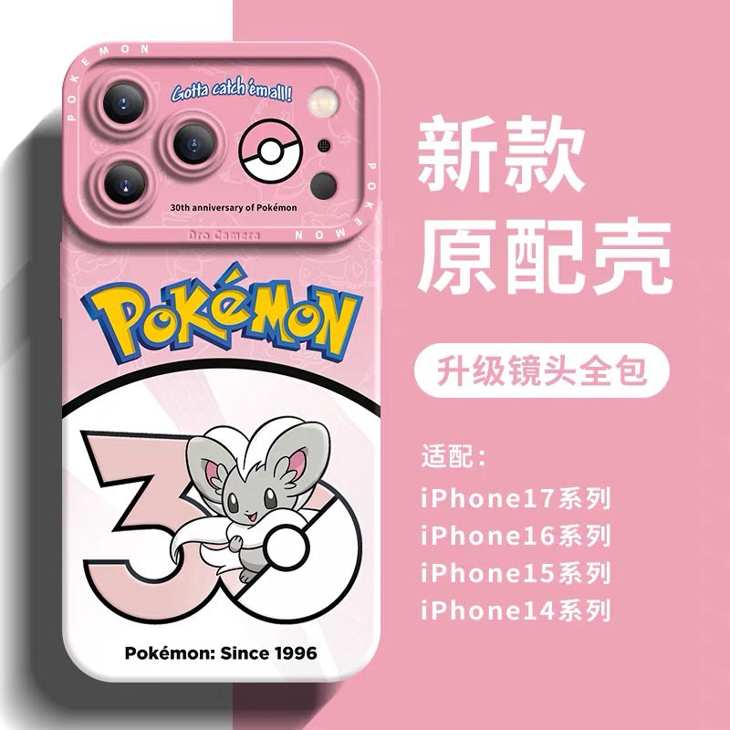 Japanese Cartoon Pokemon Silicone Case Pokemon 30周年記念版 Part19 | ジラーチ トゲキッス レントラー デオキシス ジバコイル ロトム エルフーン チラーミィ 8スタイル - iPhoneケース PLUS SE2 XS XR X 11 12 13 14 15 16 16e 17 17e Pro Promax 12mini 13mini