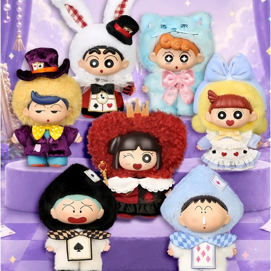 All 7 Crayon Shin-chan Fantasy World Series vinyl plush pendants from the SOPFUN 2nd Gen blind box