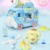 Sanrio Food Truck Series | Cinnamoroll Ice Cream Car with Cinnamoroll Pompompurin - Moveable Car Building Blocks Toy Collections
