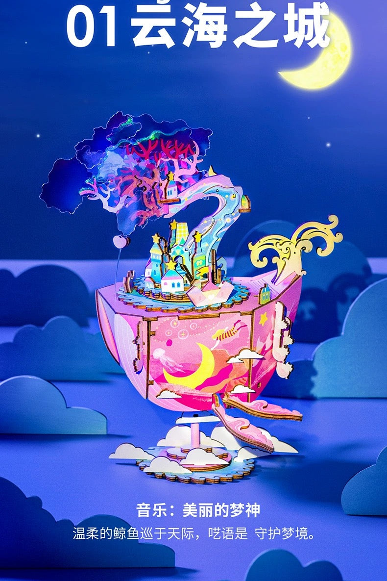 Craft Kits Wooden Music Box | Mystery Night Dreams - DIY Handmade Mini World Miniature Gift