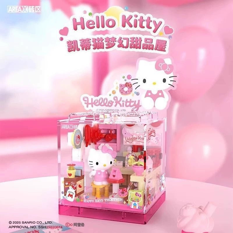 Sanrio Characters Cube Shop |  Hello Kitty Kuromi Cinnamoroll Pompompurin Pochacco Hangyodon - Building Blocks Toy Collections