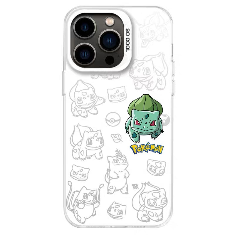 เคส iPhone ลายการ์ตูนญี่ปุ่นโปเกมอน แบบด้านและสีเงิน ภาค 3 | ปิกาจู, ชาร์แมนเดอร์, บัลบาซอร์, สควอเทิล, มิมิคคิว, จิกกลีพัฟ, มิว 8 สไตล์ - เคส iPhone PLUS SE2 XS XR X 11 12 13 14 15 16 16e 17 17e Pro Promax 12mini 13mini