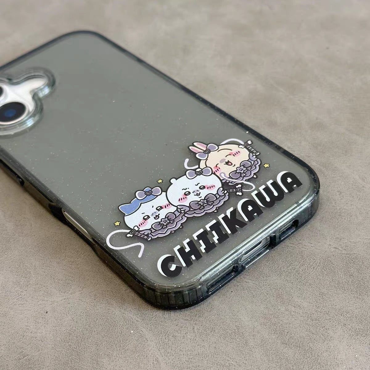Japanese Cartoon ChiiKawa Gittler Black Clear Case | Devil Group Chiikawa Hachiware Usagi - Phone Case Samsung Galaxy S26 S25 S24 S23 S22 S21 FE Ultra Edge