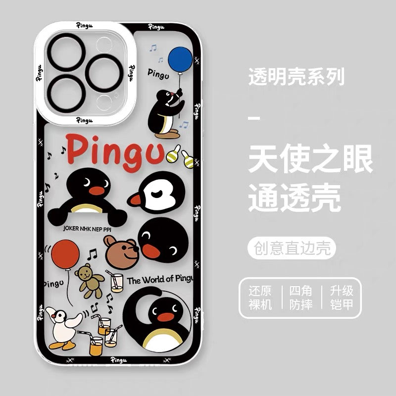 เคสไอโฟนลายการ์ตูนเพนกวินสุดน่ารัก Pingu & Friends 8 สไตล์ สำหรับ iPhone SE2 XS XR X 11 12 13 14 15 16 16e 17 17e Pro Promax 12mini 13mini
