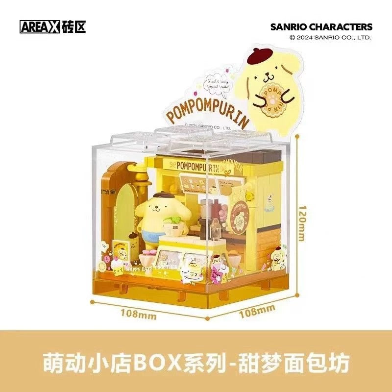 Sanrio Characters Cube Shop |  Hello Kitty Kuromi Cinnamoroll Pompompurin Pochacco Hangyodon - Building Blocks Toy Collections KawaiiGiftLand