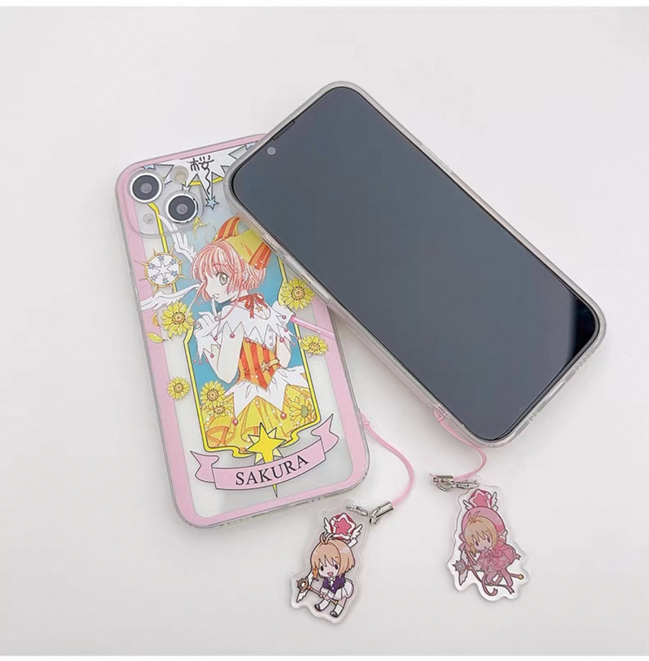 CardCaptorSakura Card Version Part 2 | Blue Flower & Yellow Daisy - iPhone Case 6 7 8 PLUS SE2 XS XR X 11 12 13 14 15 16 Pro Promax 12mini 13mini KawaiiGiftLand