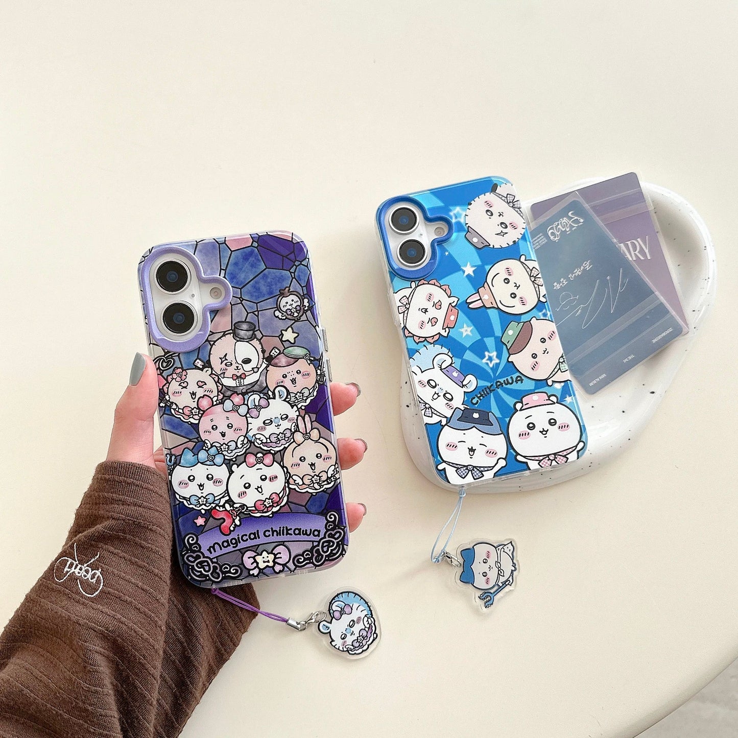 Japanese Cartoon Chiikawa Group | Magic Girl & Party Group - iPhone Case 7 8 PLUS SE2 XS XR X 11 12 13 14 15 16 16e Pro Promax 12mini 13mini KawaiiGiftLand